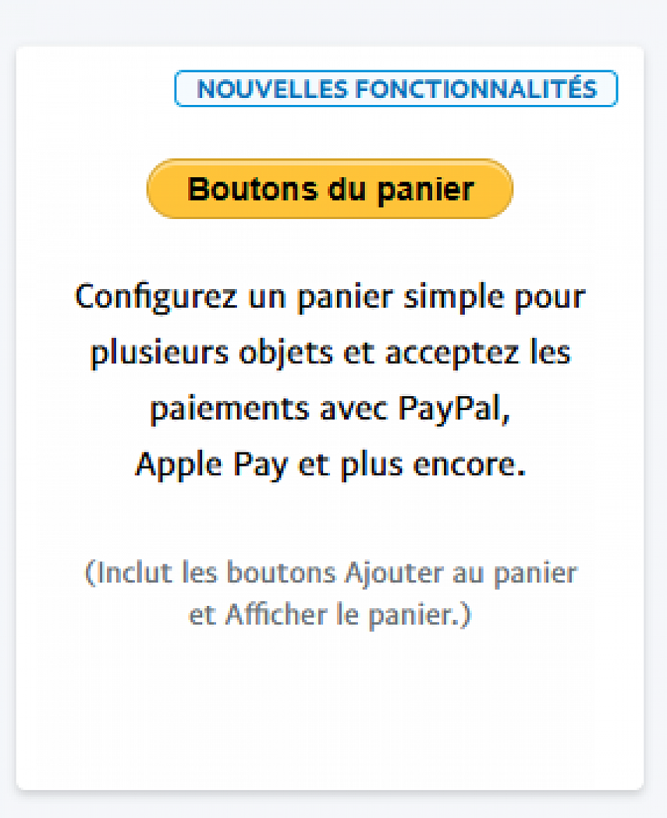 Boutons du panier dans PayPal